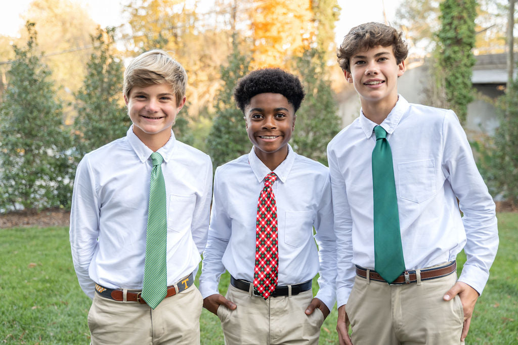 PREORDER Evergreen Emerald Green Solid Child Tween Necktie