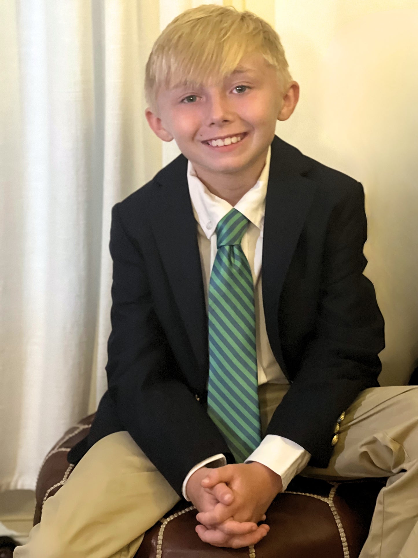 PREORDER Highland Stripe Blue Green Stripe Child Tween Adult Necktie