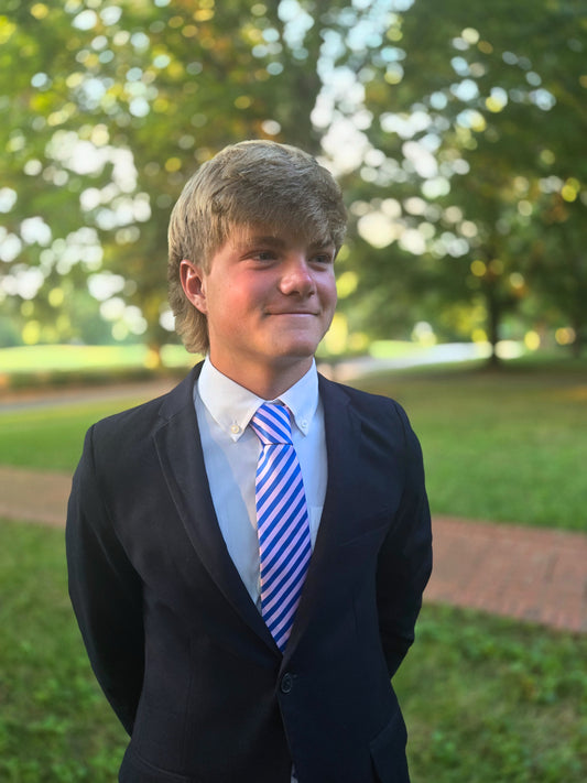 Daybreak Pink and Blue Stripe Child Tween Adult Necktie