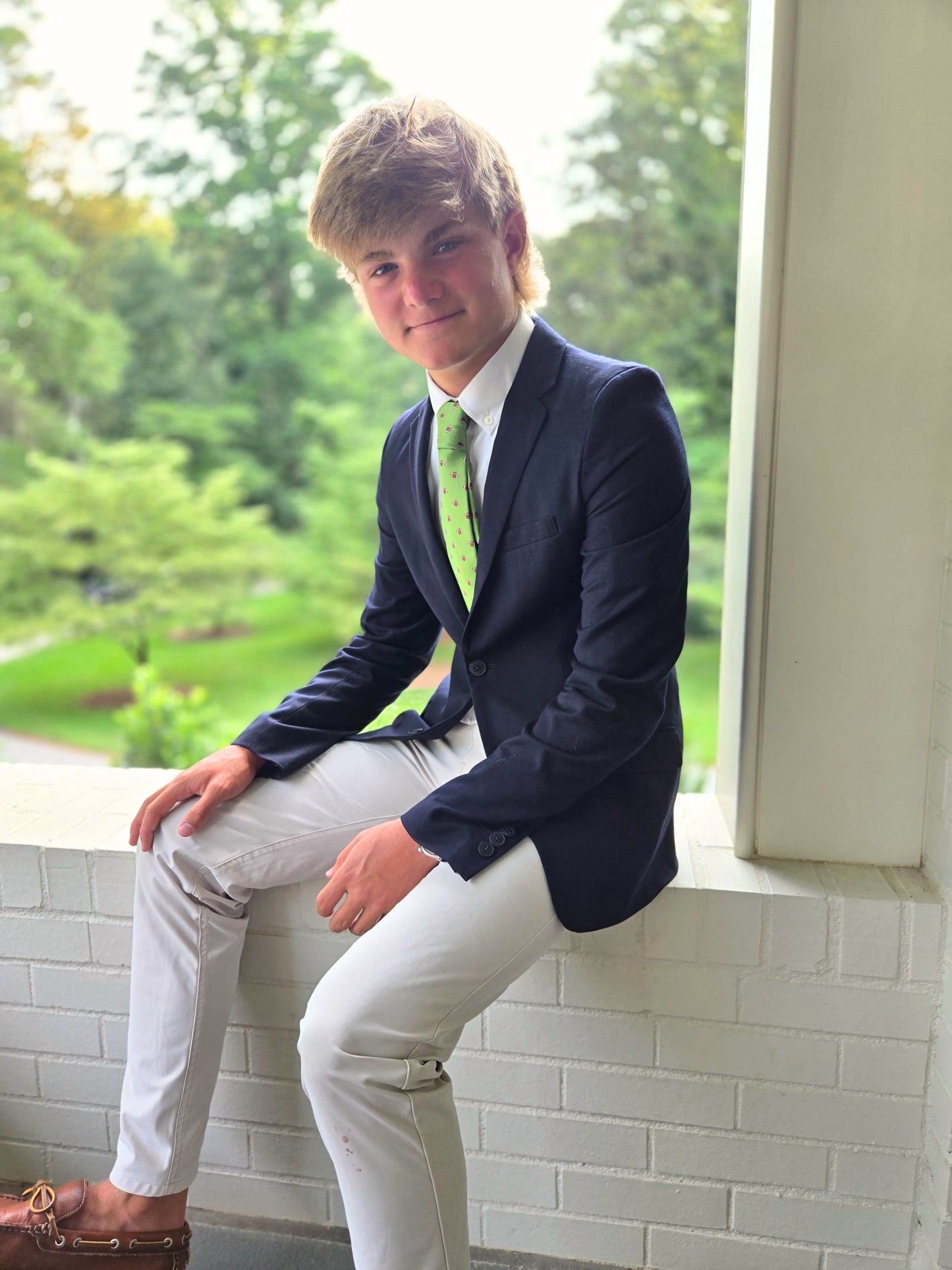 PREORDER Football Print Green Child Tween Necktie