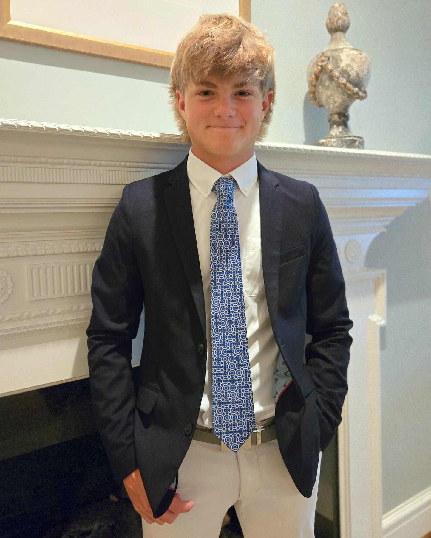 Tripp's Signature Geometric Blue Child Tween Adult Necktie