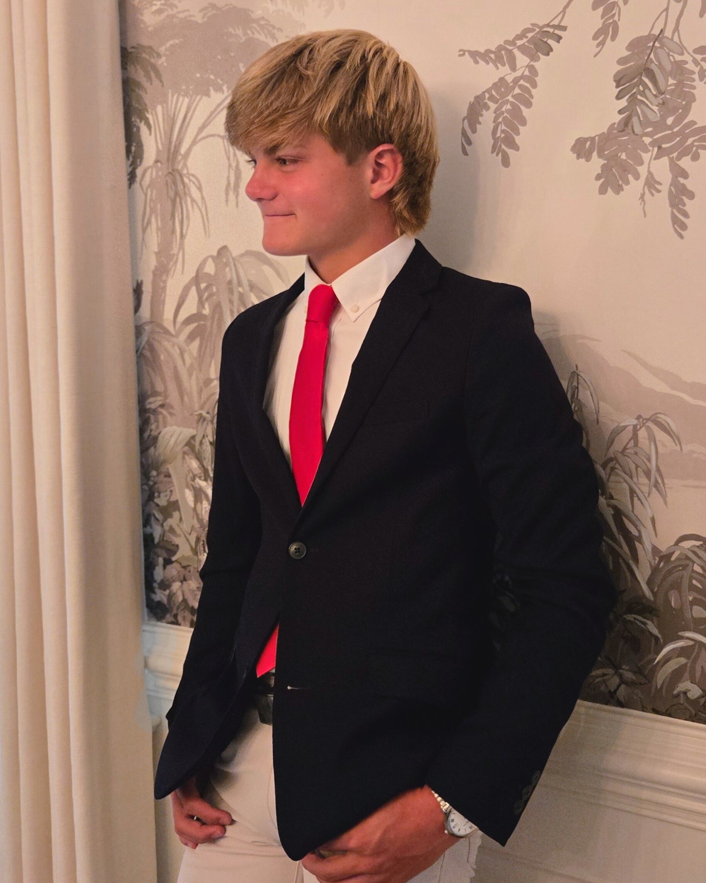 PREORDER Haute Red Solid Christmas Holiday Child Tween Necktie