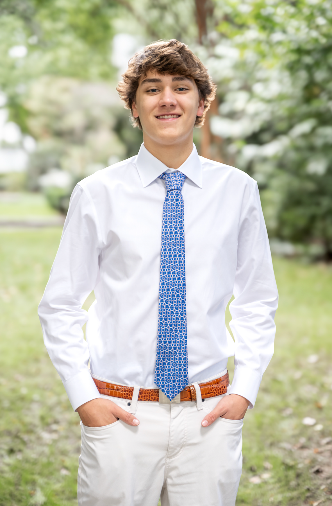 Tripp's Signature Geometric Blue Child Tween Adult Necktie