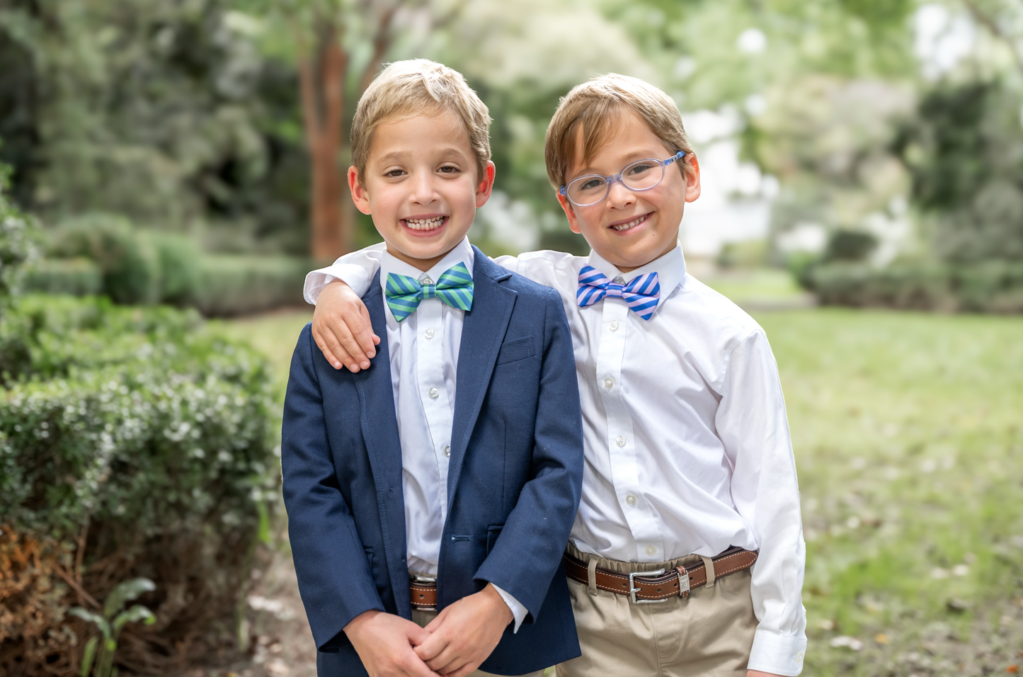 Daybreak Pink Blue Stripe Pre-tied Child Tween Bowtie