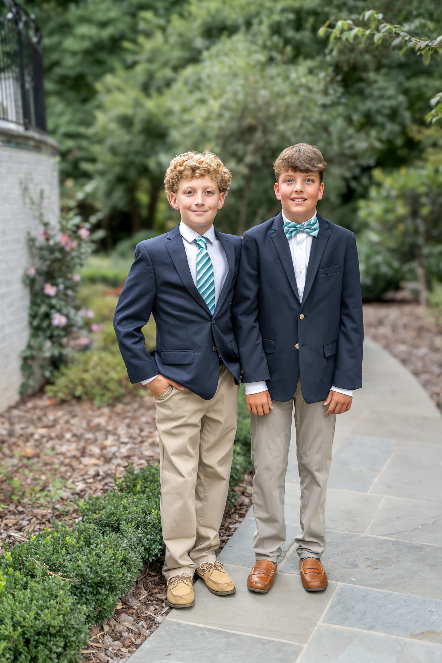 Spring 2026 Seascape Green, Blue and White Stripe Necktie