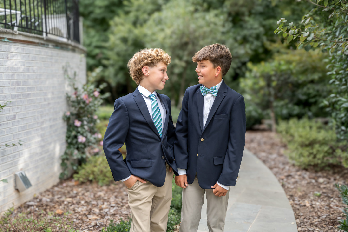 Spring 2026 Seascape Green, Blue and White Stripe Necktie