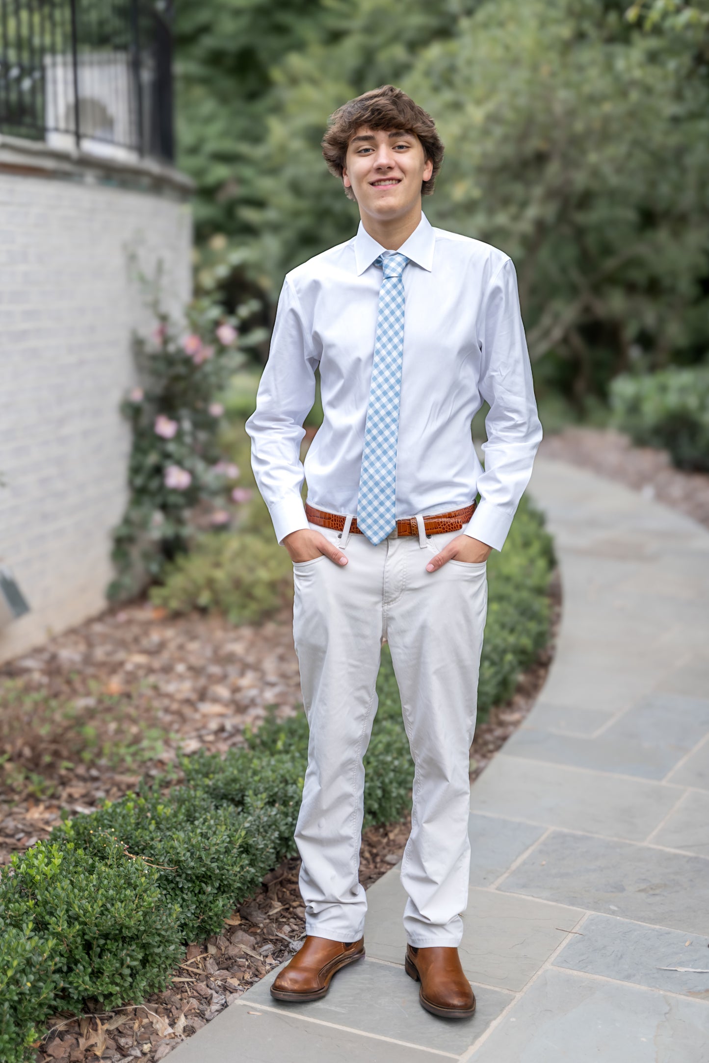 PREORDER Spring 2026 Dusty Blue Gingham Necktie