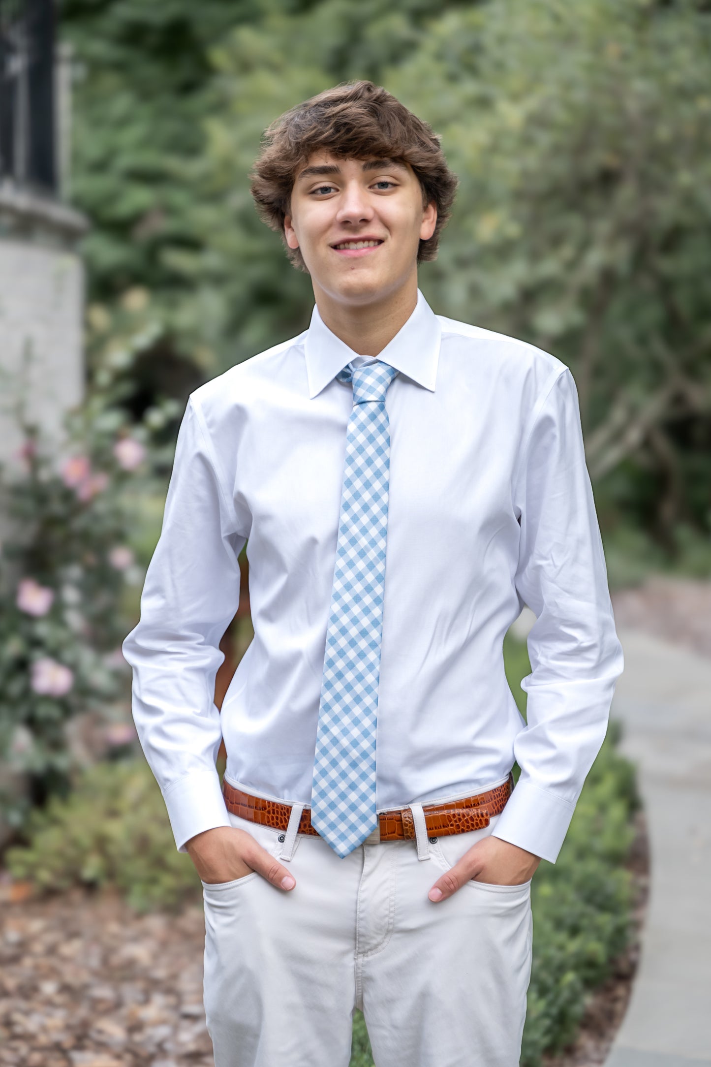 PREORDER Spring 2026 Dusty Blue Gingham Necktie