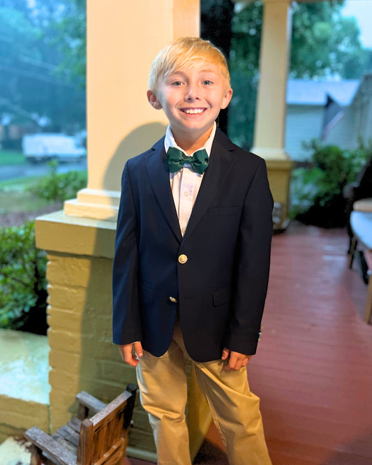 PREORDER Evergreen Emerald Green Solid Pre-tied Child Tween Bowtie