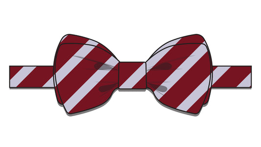 Fall 2026 PREORDER Royalty Maroon & Lavender Stripe Pre-tied Bowtie