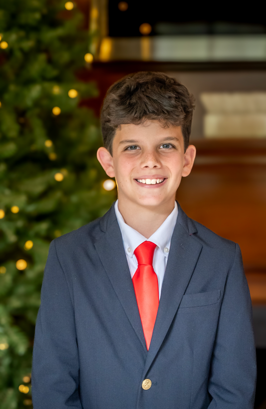 Haute Red Solid Christmas Holiday Necktie