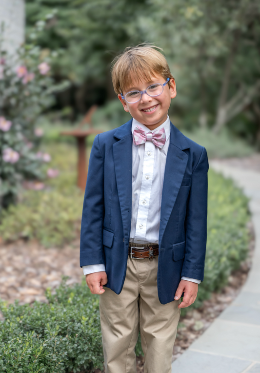 Spring 2026 Salmon and Ivory Gingham Pre-tied Bowtie