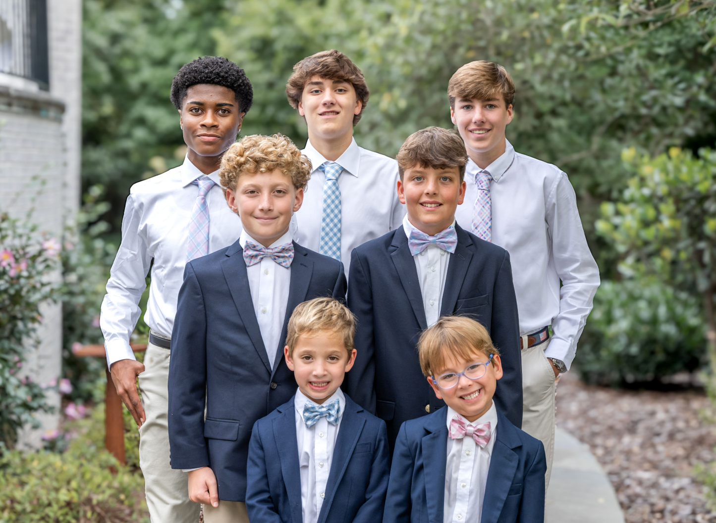 Spring 2026 Dusty Blue Gingham Pre-tied Bowtie