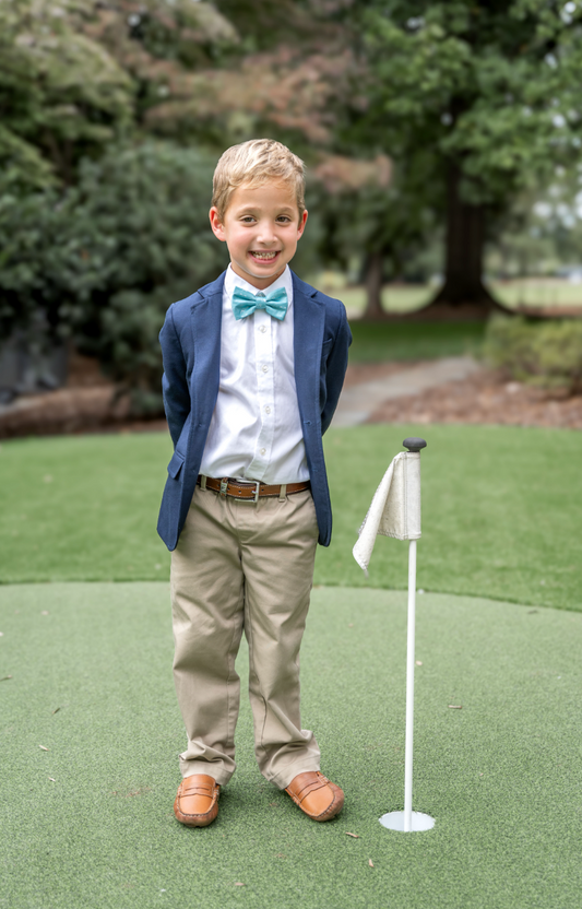 Spring 2026 - Golf Icons Turquoise Blue Pre-tied Bowtie