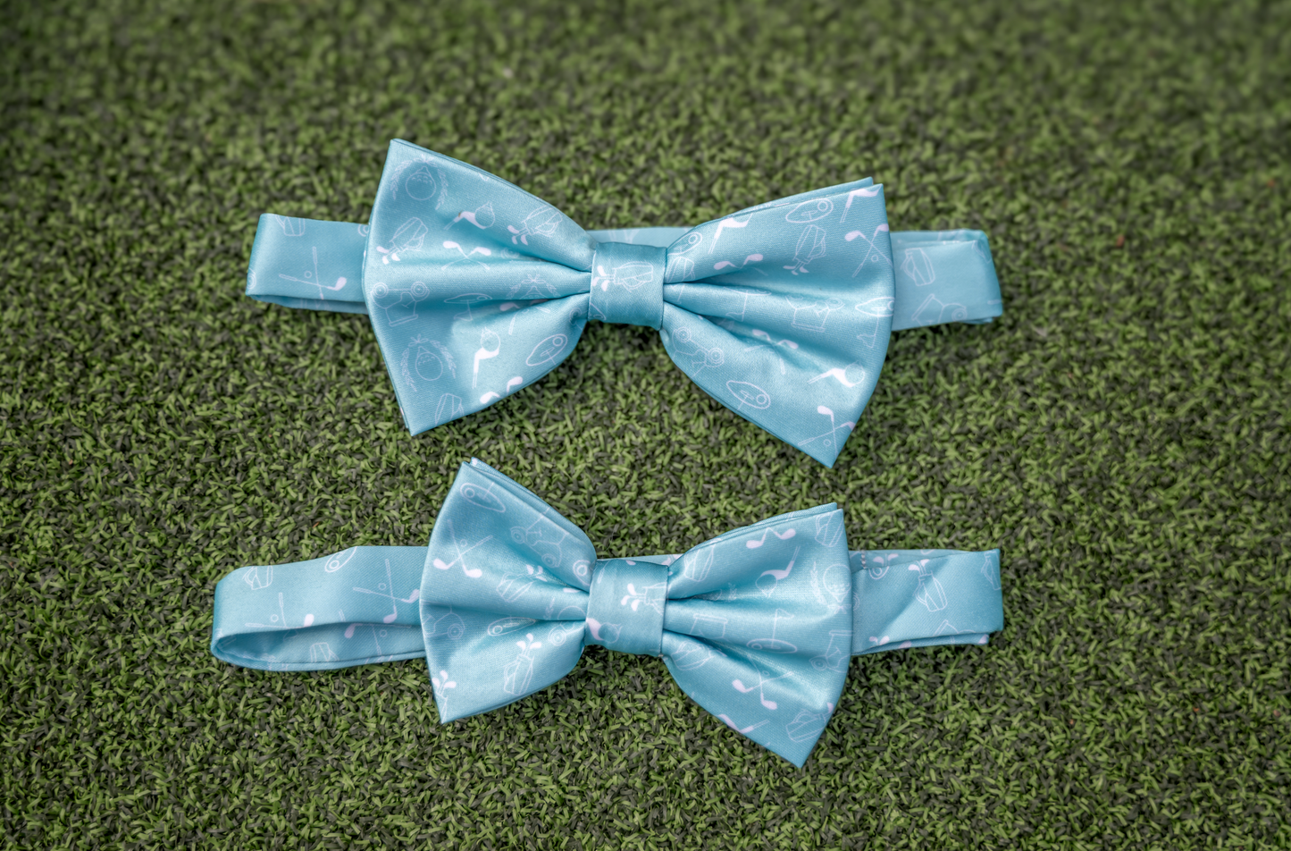 Spring 2026 - Golf Icons Turquoise Blue Pre-tied Bowtie