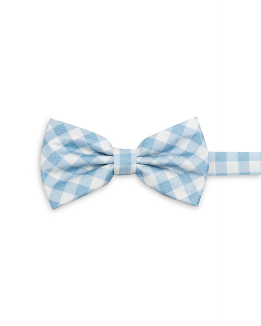 Spring 2026 Dusty Blue Gingham Pre-tied Bowtie