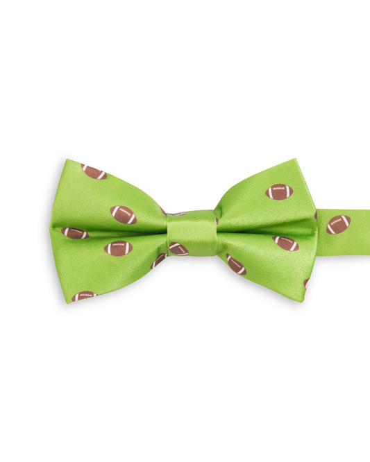 PREORDER Football Print Green Sports Pre-tied Child Tween Bowtie
