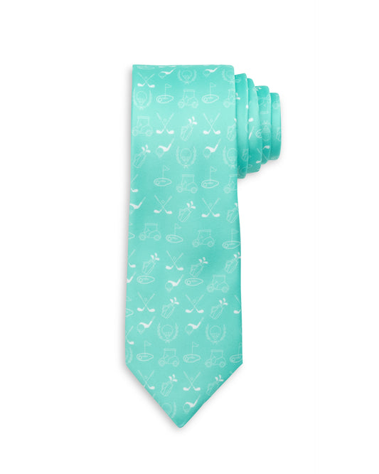 PREORDER Spring 2026 - Golf Icons Turquoise Blue Necktie