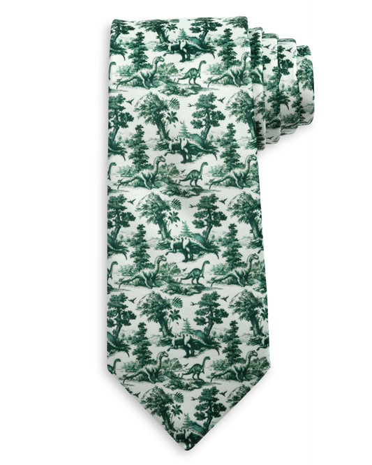 Fall 2026 PREORDER Triassic Toile Dinosaur Print Necktie