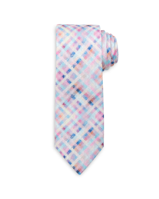 PREORDER Spring 2026 Basket Plaid Multi Color Print Necktie