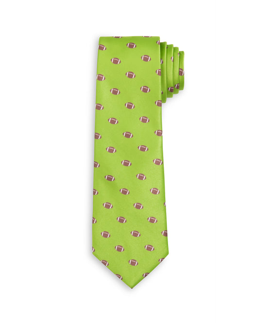 PREORDER Football Print Green Child Tween Necktie